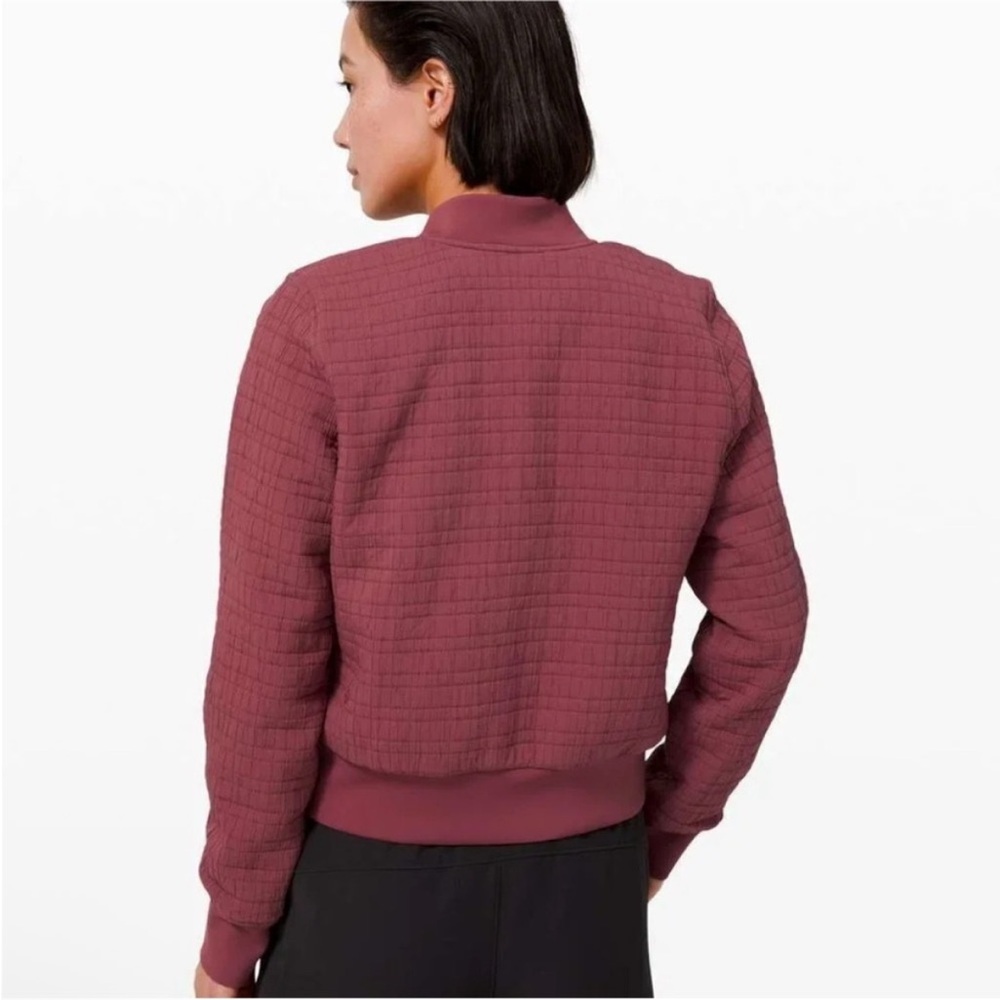 Lululemon Serene Travels reversible bomber jacket Red Chianti size 4 - Picture 3 of 4